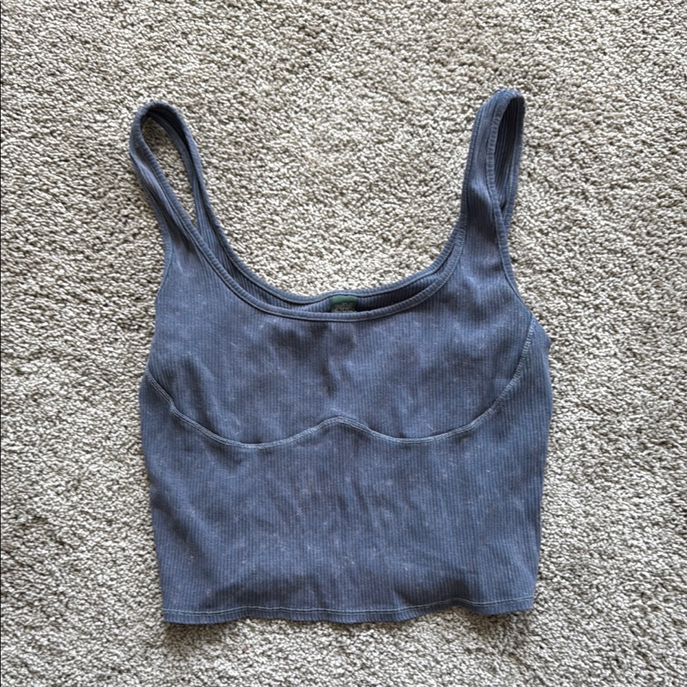 Wild Fable Blue Sleeveless Fitted Crop Tank Top